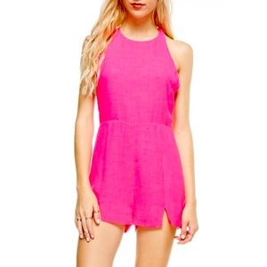 Hot pink romper! So cute and fun for summer!